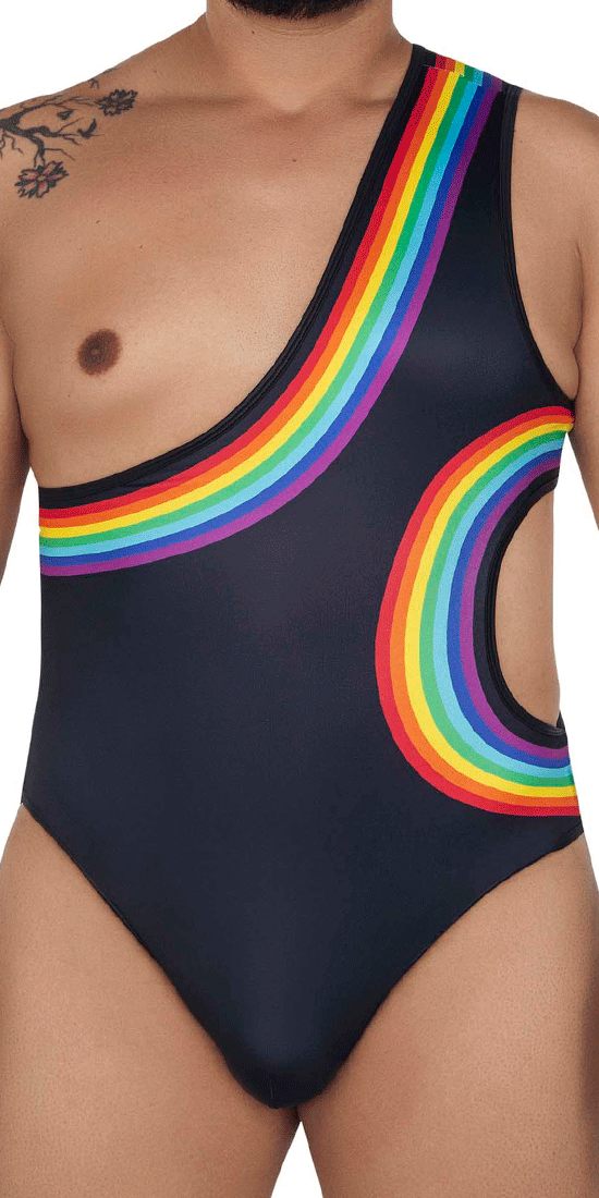 Candyman 99702x Rainbow Bodysuit Black