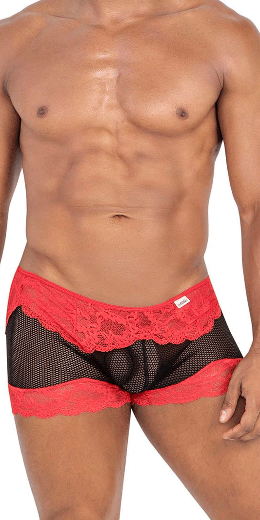 Candyman 99779 Mesh Lace Trunks Black-red