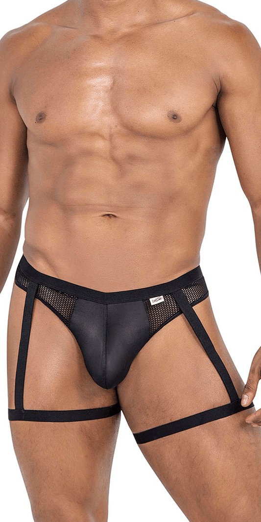 Candyman 99798 Garter Mesh Thongs Black