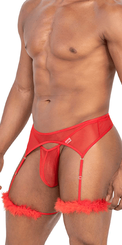 Candyman 99806 Mesh Garter Outfit Red