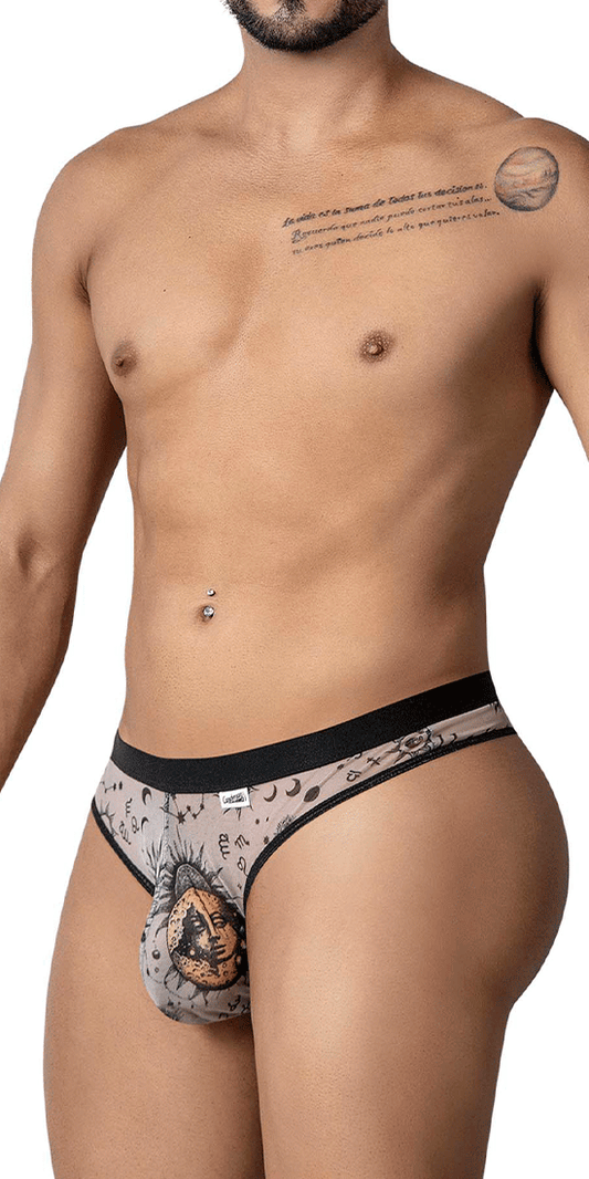 Candyman 99885 Sun Moon Thongs Nude-black
