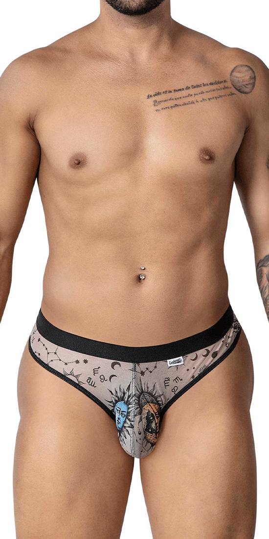 Candyman 99885 Sun Moon Thongs Nude-black