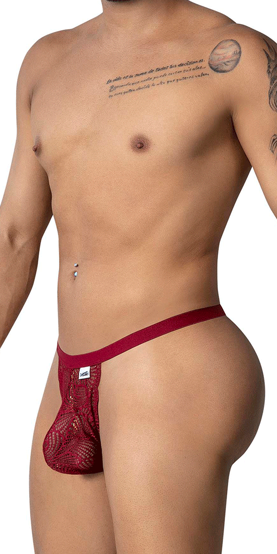 Candyman 99915 Lace Thongs Burgundy
