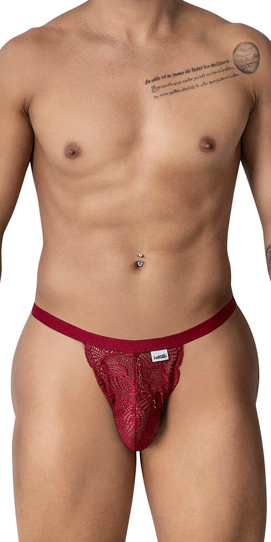 Candyman 99915 Lace Thongs Burgundy