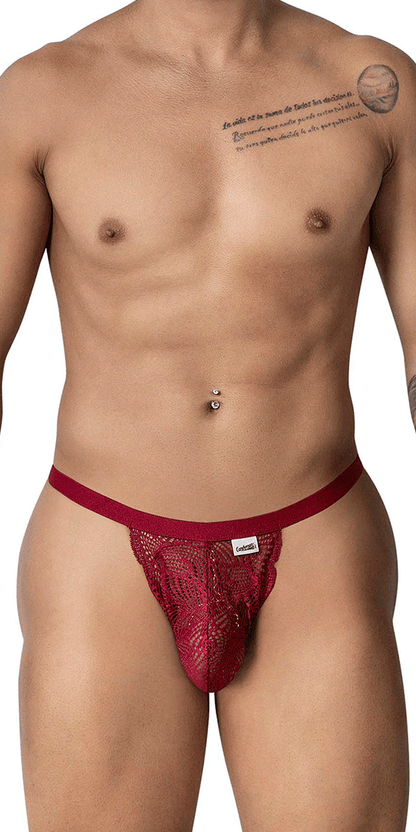 Candyman 99915 Lace Thongs Burgundy
