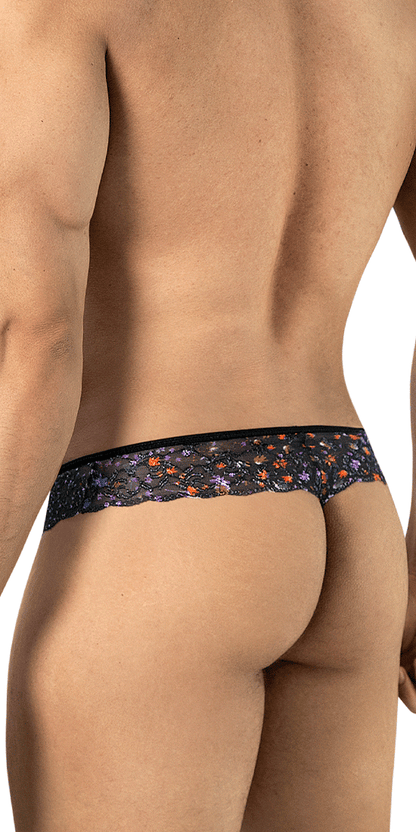 Candyman 99975 Printed Mesh Thongs Black