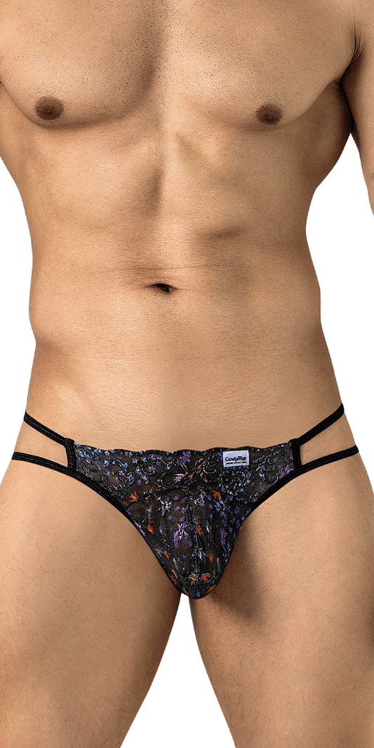 Candyman 99977 Printed Mesh Jockstrap Black