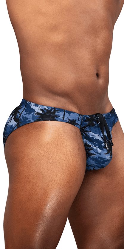 Ergowear Ew1824 Midnight Tropics Men's High-performance Swim Bikini Dark Blue-palms