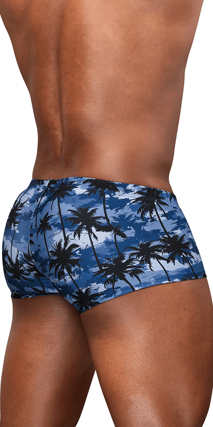 Ergowear Ew1825 Tropical Camo Palm Print Swim Trunks Dark Blue-palms
