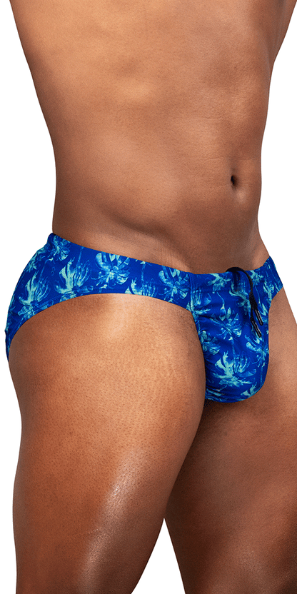 Ergowear Ew1826 Vibrant Blue Abstract Floral Men's Swim Bikini Royal Blue-palms