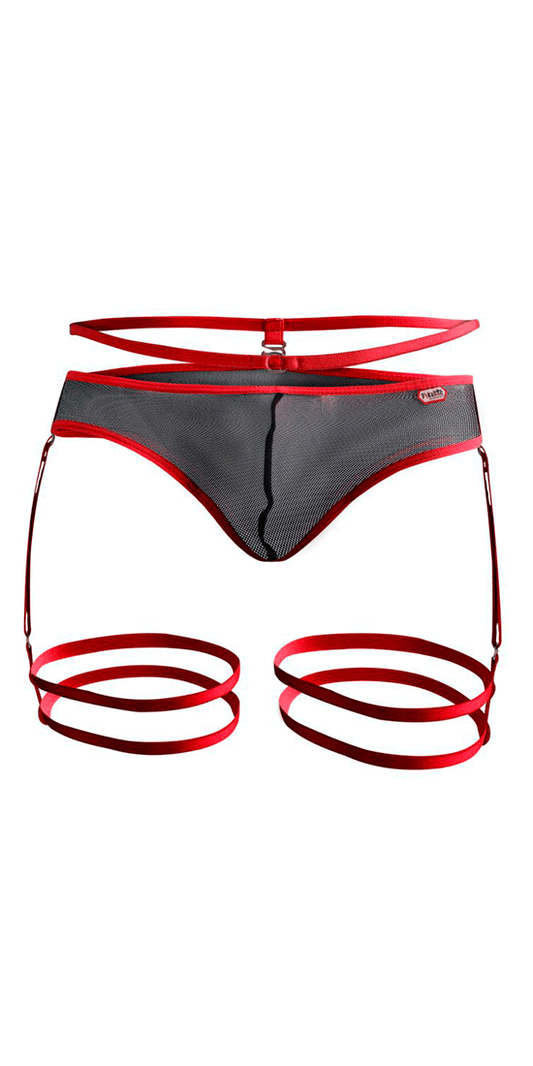 Pikante 1082 Lujueria Garter Thongs Red