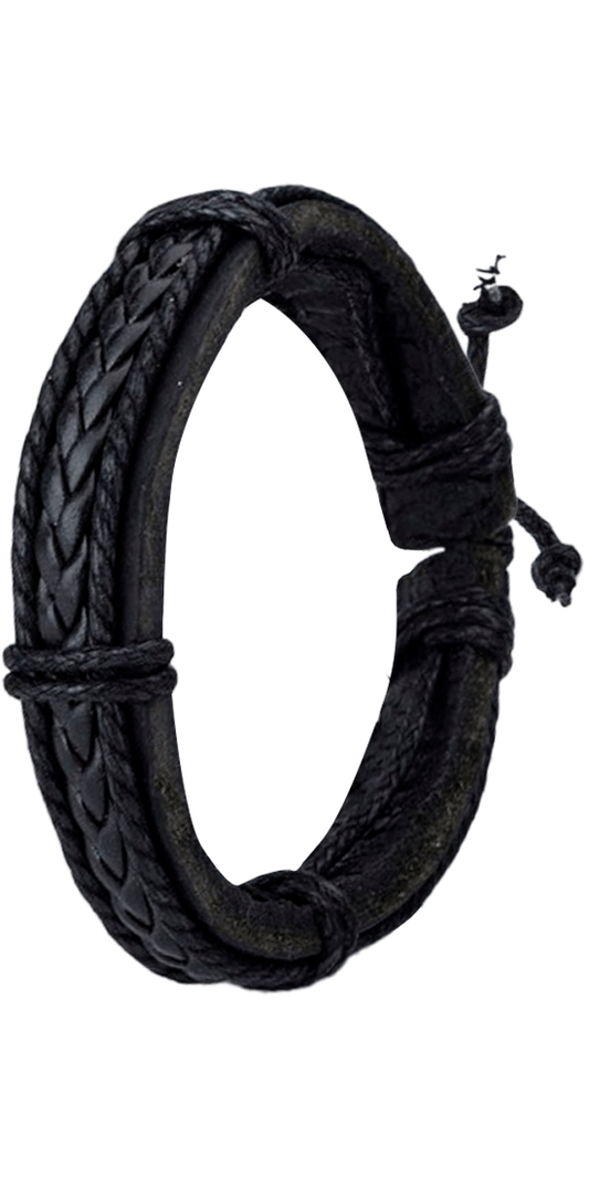 Zylan Men's Bracelet Leather Black 4007