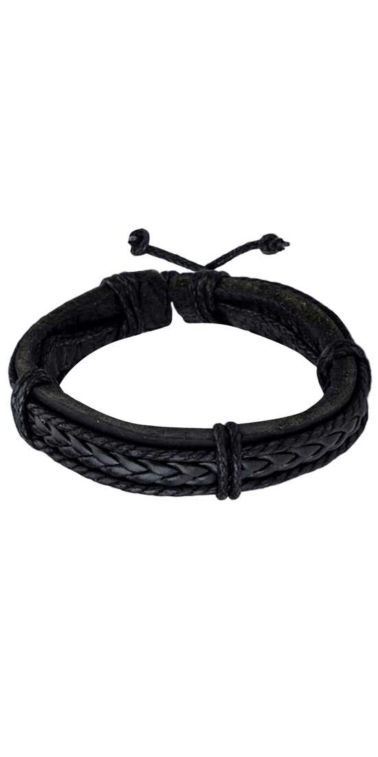 Zylan Men's Bracelet Leather Black 4007