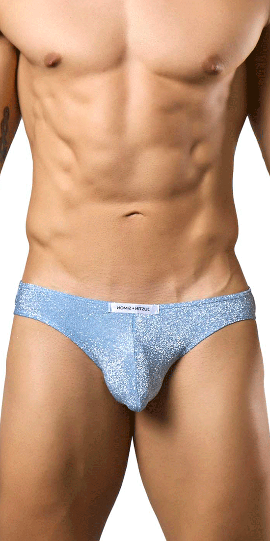 Justin+simon Xsj01 Classic Silky Bikini Lurex Blue