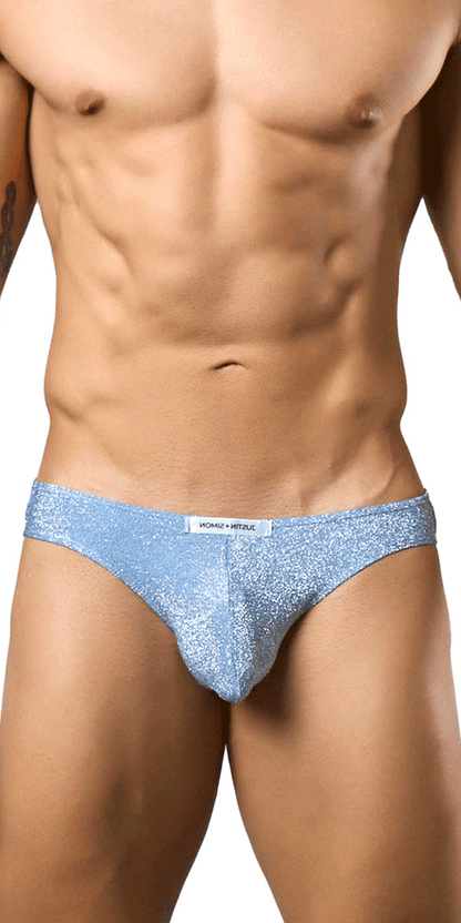 Justin+simon Xsj01 Classic Silky Bikini Lurex Blue