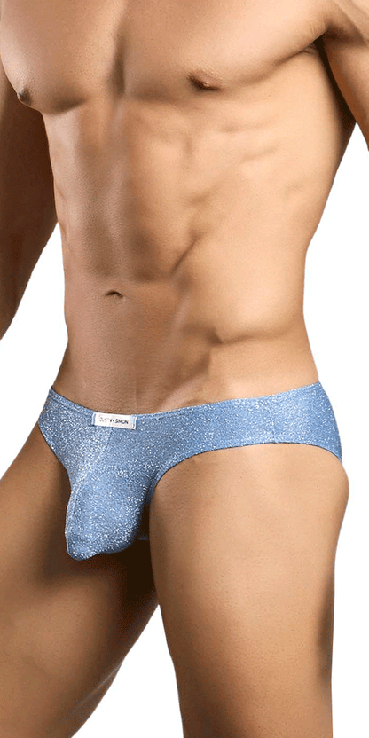 Justin+simon Xsj01 Classic Silky Bikini Lurex Blue