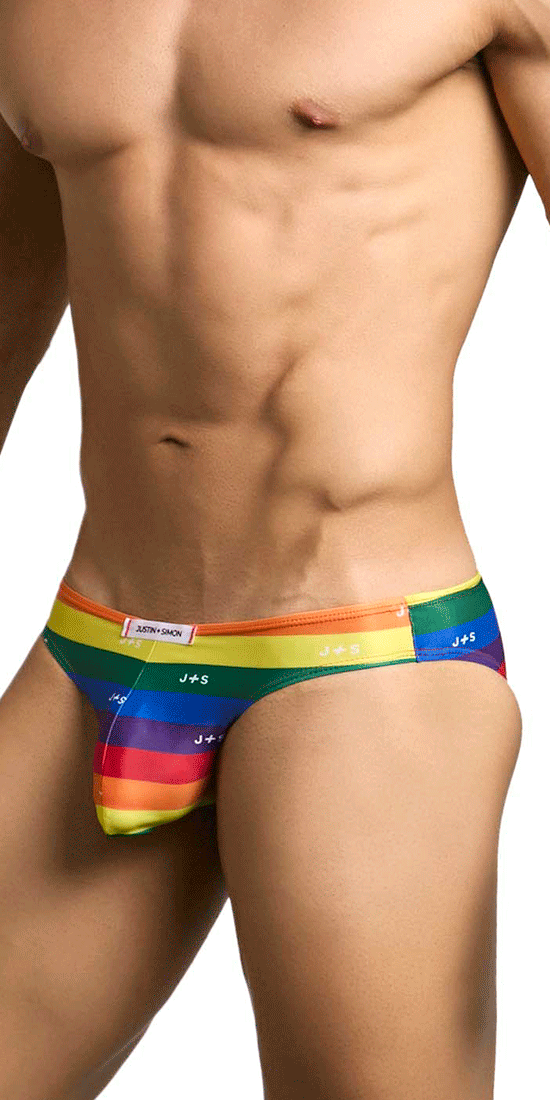 Justin+simon Xsj01 Classic Silky Bikini Pride Flag