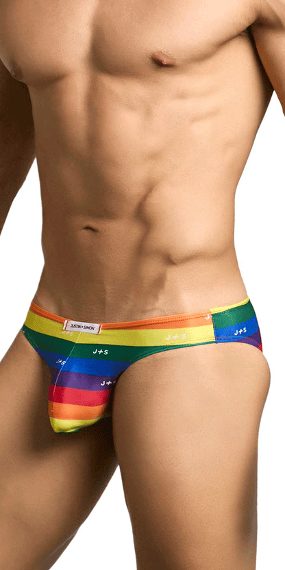 Justin+simon Xsj01 Classic Silky Bikini Pride Flag