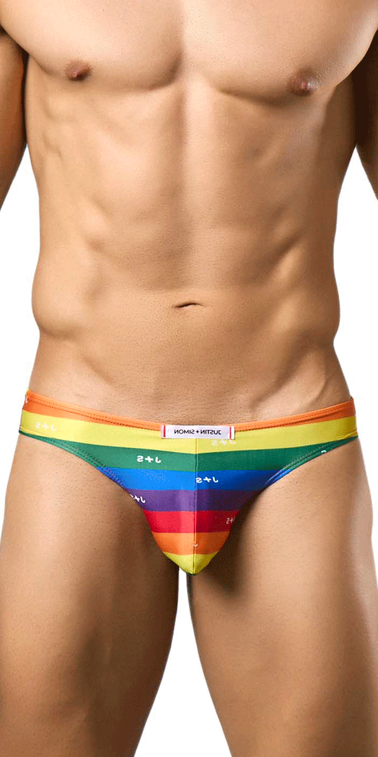 Justin+simon Xsj01 Classic Silky Bikini Pride Flag