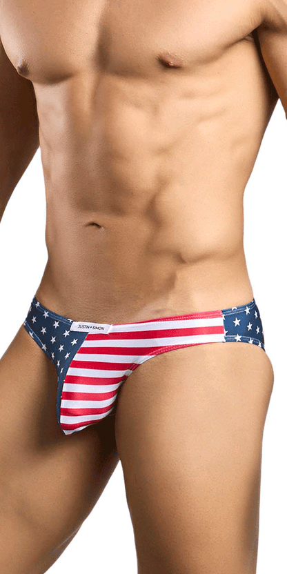 Justin+simon Xsj01 Bikini soyeux classique Drapeau américain