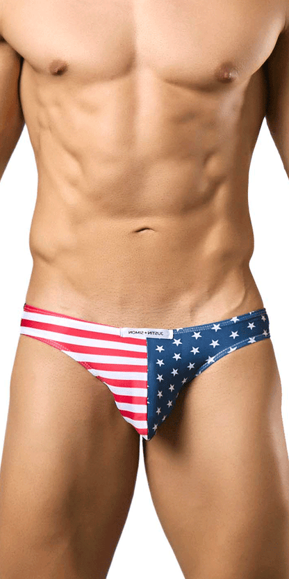 Justin+simon Xsj01 Bikini soyeux classique Drapeau américain
