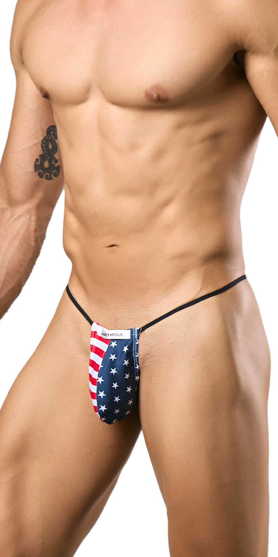 Justin+simon Xsj02 Silky G-string Bulge Usa Flag