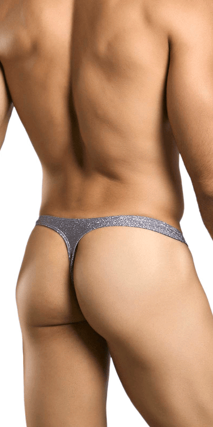 Justin+simon Xsj03 Silky Sexy Thongs Lurex Gray