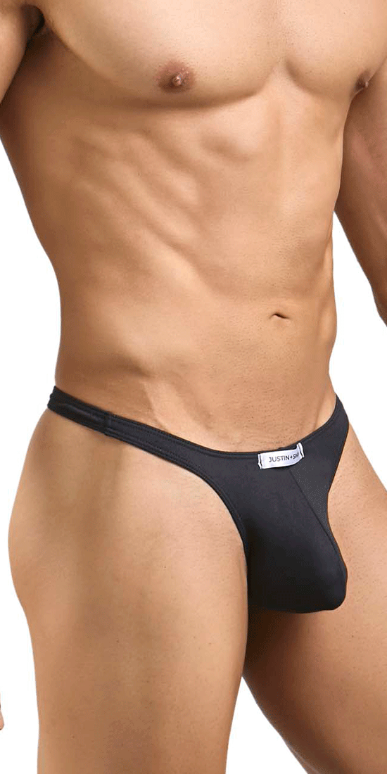 Justin+simon Xsj03 Silky Sexy Thongs Peach Black