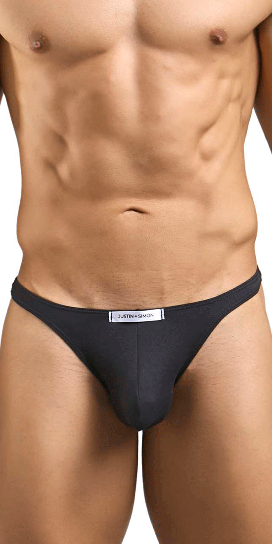 Justin+simon Xsj03 Silky Sexy Thongs Peach Black