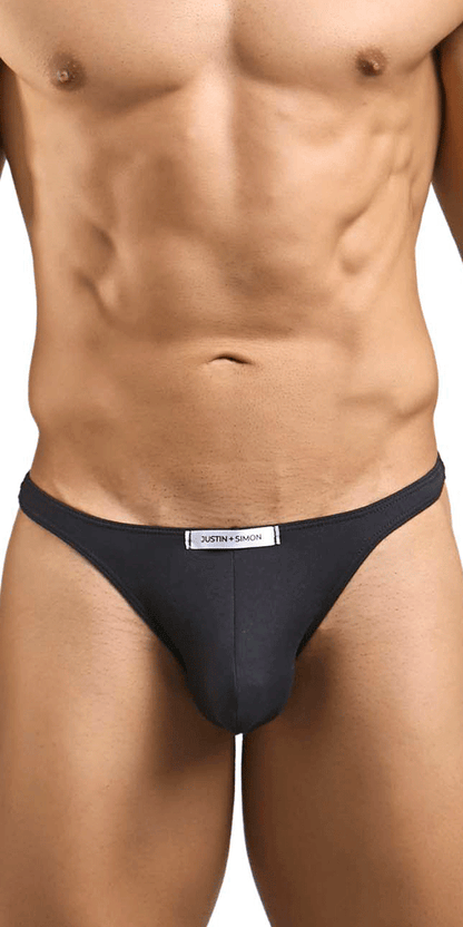 Justin+simon Xsj03 Silky Sexy Thongs Peach Black