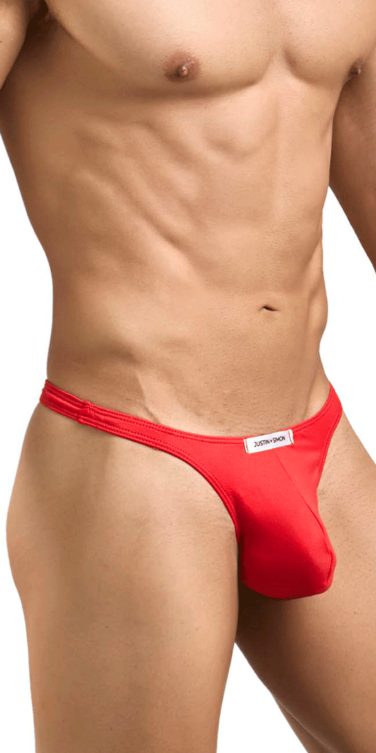 Justin+simon Xsj03 Silky Sexy Thongs Peach Red