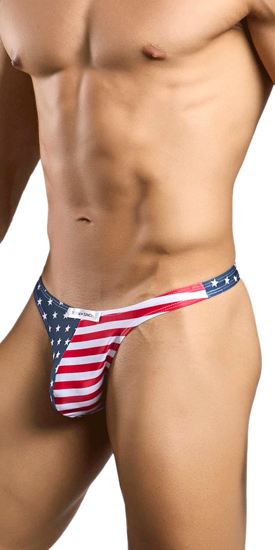 Justin+simon Xsj03 Silky Sexy Thongs Usa Flag