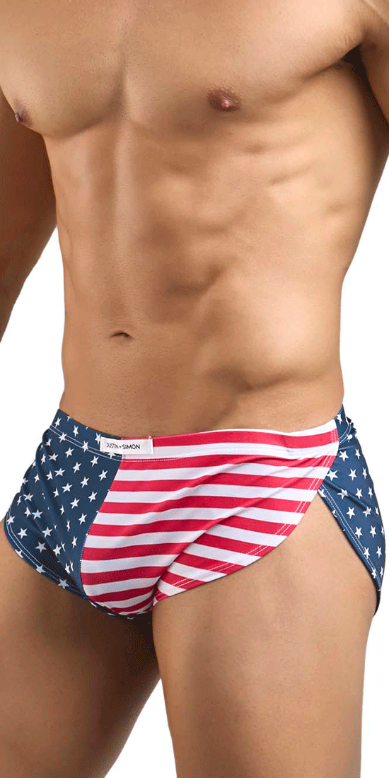 Justin+simon Xsj09 Running Shorts Usa Flag