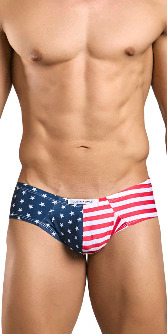Justin+simon Xsj22 Cheek Briefs Usa Flag
