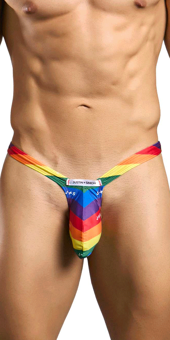 Justin+simon Xsjbu02 Bulge Thongs Pride Flag