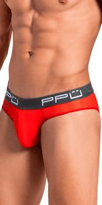 Ppu 2113 Mesh Bikini Thongs Red
