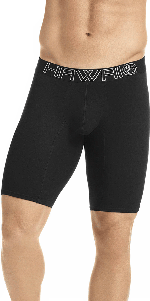 Hawai 41903 Solid Athletic Boxer Briefs Black – - Underwear and Swimwear