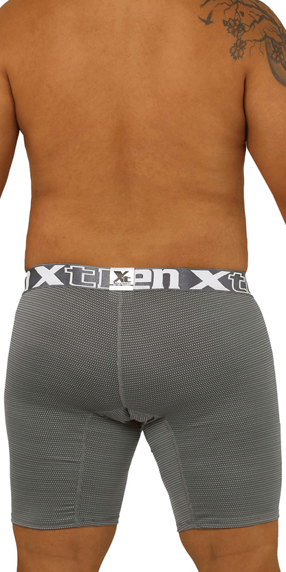Xtremen 70005 Long Boxer Briefs  Gray-white