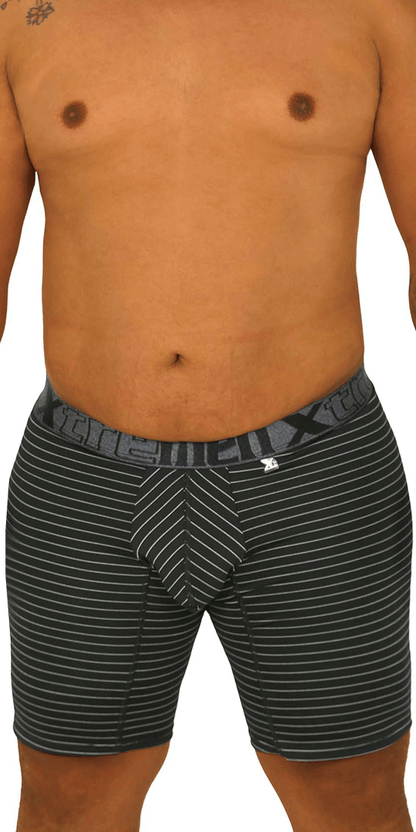 Xtremen 70005 Long Boxer Briefs  Black-white