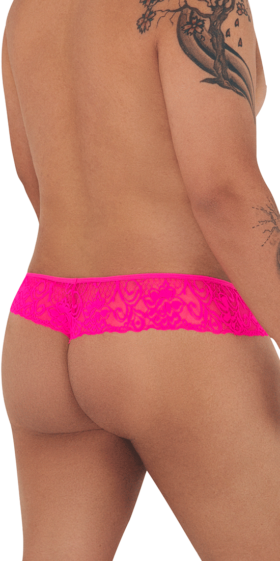 Candyman 99392x Lace Thongs Hot Pink