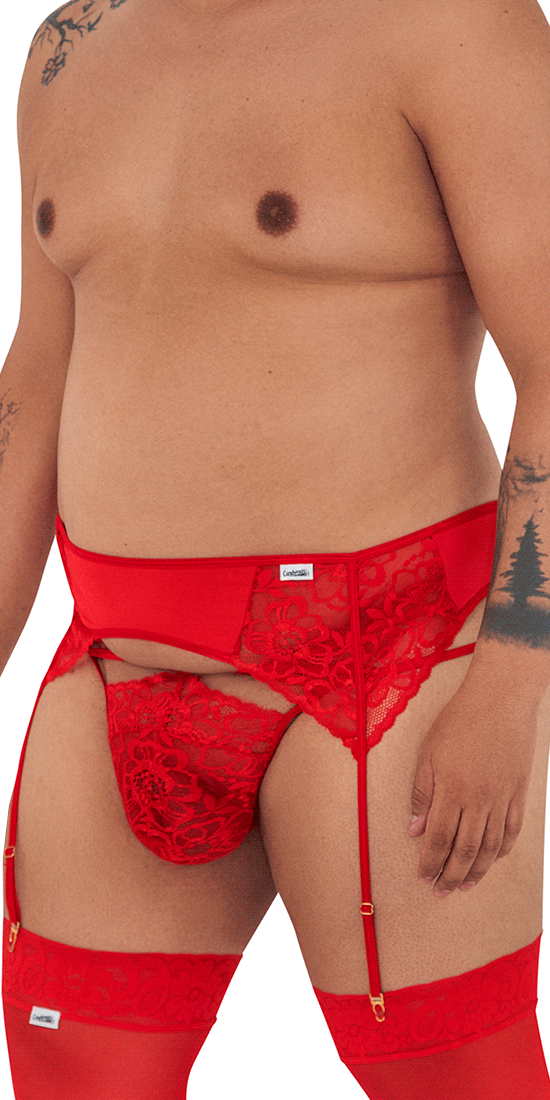Candyman 99550x Lace Garter-jockstrap Red