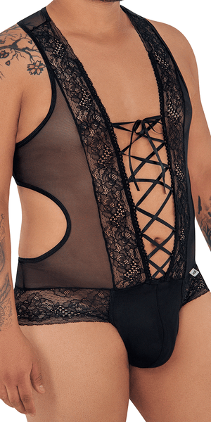 Candyman 99557x Mesh-lace Bodysuit Black