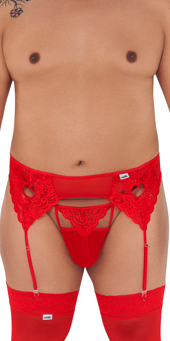 Candyman 99589x Lace Garther G-string Red