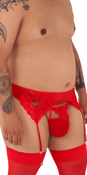 Candyman 99589x Lace Garther G-string Red