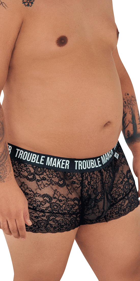 Candyman 99616x Trouble Maker Lace Trunks Black