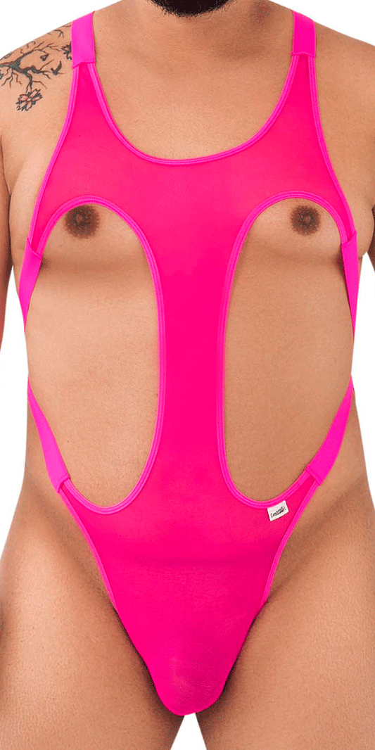 Candyman 99643x Mesh Bodysuit Hot Pink