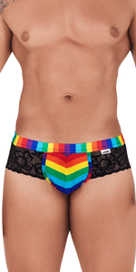 Candyman 99498 Pride Lace Jockstrap Brief Black-rainbow