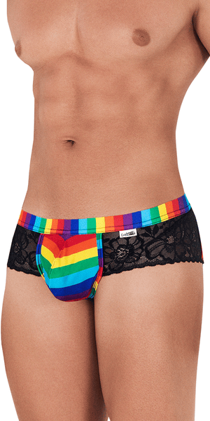 Candyman 99498 Pride Lace Jockstrap Brief Black-rainbow