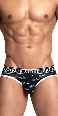 Private Structure Epux4187 Pride Mini Briefs Black Sharks