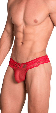 HIDDEN 973 Lace Thong In Red